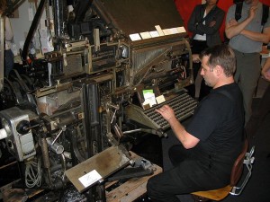 Typesetting Machine: Frankfurt Book Fair 2005 by Harald Kucharek, Karlsruhe (downloaded from Google (5 Apr 2013): Labeled as free to reuse)