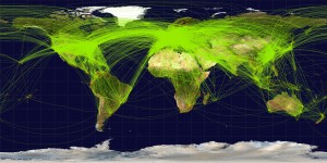 World Airline Route Maps: Downloaded from Google (22 Dec 2013, labaled as free to reuse) – URL: http://en.wikipedia.org/wiki/File:World-airline-routemap-2009.png