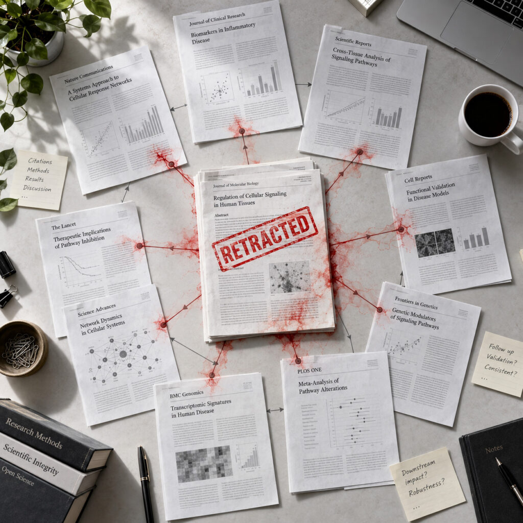 A paper is retracted. What happens to everything that cited it?